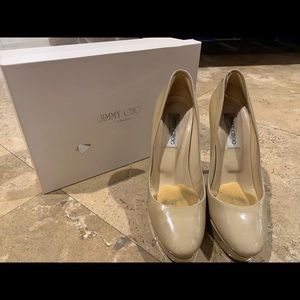 Nude Jimmy Choo platform heels